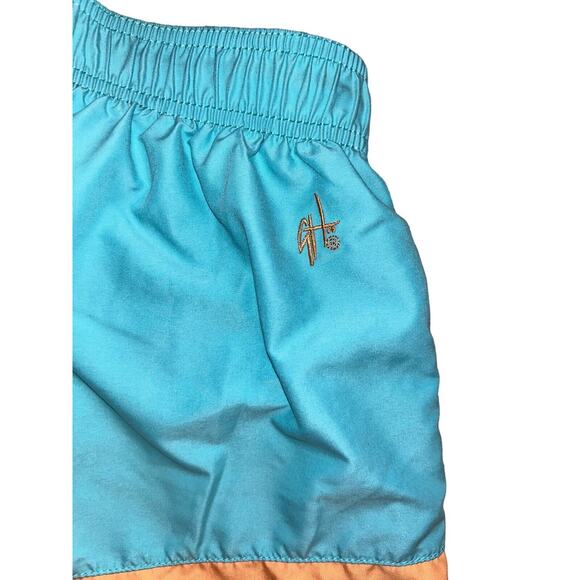 Guy Harvey Men's Swim Trunks‎ size Medium Aqua Orange Lined - Picture 6 of 7